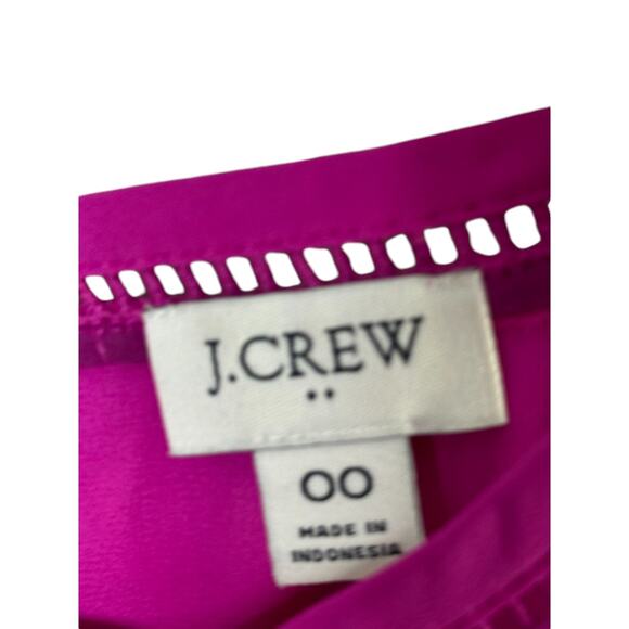 J. Crew Fuchsia Sleeveless Top with Ladder Trim Women's Size 00 - Picture 6 of 6